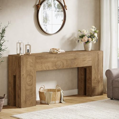Tribesigns 71-Inch Long Console Table for Entryway, Farmhouse Sofa Console Behind Couch, Entry Table for Hallway, Foyer, Living Room, Burlywood - color: Burlywood