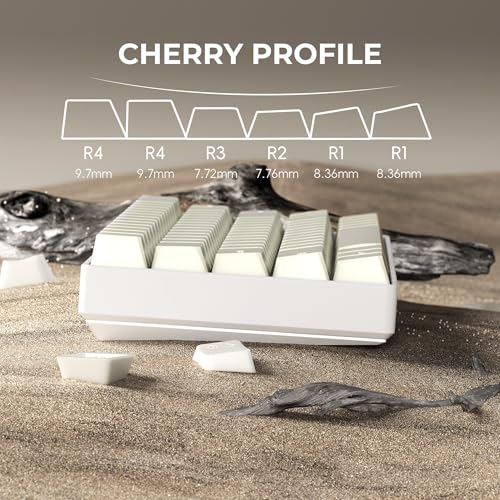 GMKWTL XVX White Jade Keycaps, Double Shot PBT Keycap Set with Cherry Profile, 121-Keys Translucent Keyboard Keycaps Compatibility with ANSI Layout MX Switches Mechanical Keyboard - color: White