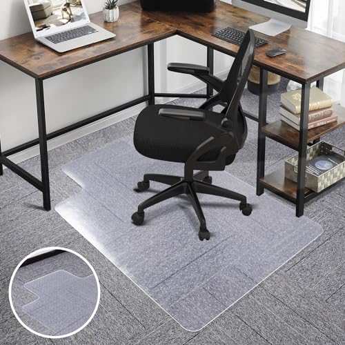 SALLOUS Chair Mat for Carpet, 36" x 48" Office Heavy Duty Chair Mat with Lip, Gaming Chair Mat for Carpeted Floors, Floor Protector Computer Desk Mat for Home Office (Clear, Extended Lip) - color: Clear (Extended Lip), size: 36" x 48" (for carpet)