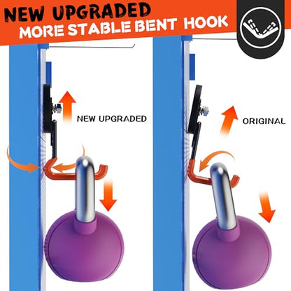 ULIBERMAGNET New Upgraded Heavy Duty Magnetic Garage Hooks,2 Pack Strong Large Magnet Hooks for Power Drill,Garden Tools,Hose,Pegboard,Garage, Workshop,Magnetic Storage Hook for Hanging(Orange) - style: V1 PRO 2.59" Medium L Orange 2PC