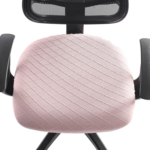 Stretch Jacquard Office Chair Cover, Removable Washable Desk Chair Cover, Anti-dust Seat Cushion Protectors - Pink Red - color: Pink, size: Chair Seat Cover