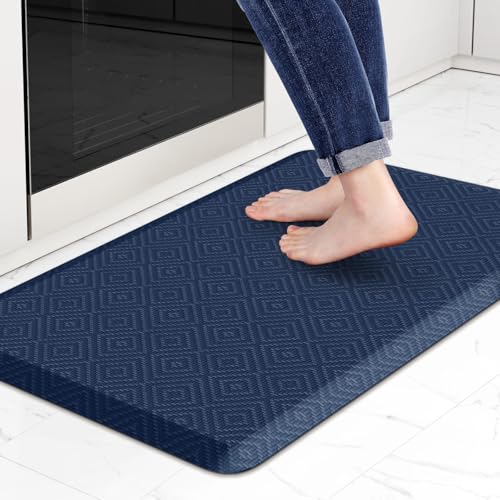 Mattitude Kitchen Mat Cushioned Anti-Fatigue Floor Mat Water Resistant Non-Slip Mats and Rugs Standing and Comfort Desk Mats for House Sink Office Laundry (Blue, 17.3"x28") - color: Blue, size: 28"L x 17.3"W x 0.5"Th
