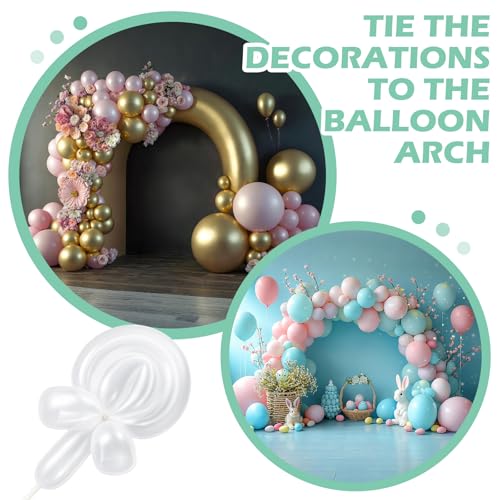 Amyhill 10 Pack Large Balloon Arch Clips Plastic Transparent Backdrop Spring Clamps 3.5 Inch Heavy Duty Clip and 50 Pcs Clear 260 Long Balloons Arch Kit Birthday Decoration Crafts Photography