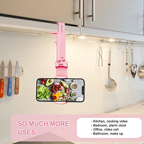 Perilogics Airplane Phone Holder Mount Universal in Flight Hands Free Viewing with Multi-Directional Dual 360 Degree Rotation (Black/Pink) - color: Black / Pink