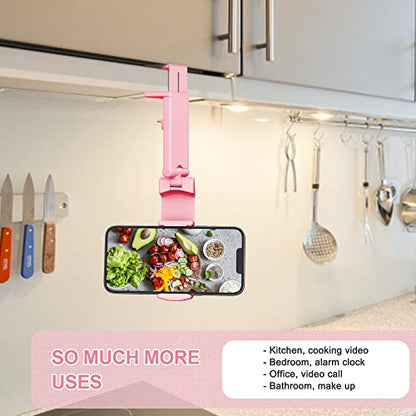 Perilogics Airplane Phone Holder Mount Universal in Flight Hands Free Viewing with Multi-Directional Dual 360 Degree Rotation (Pink) - color: Pink