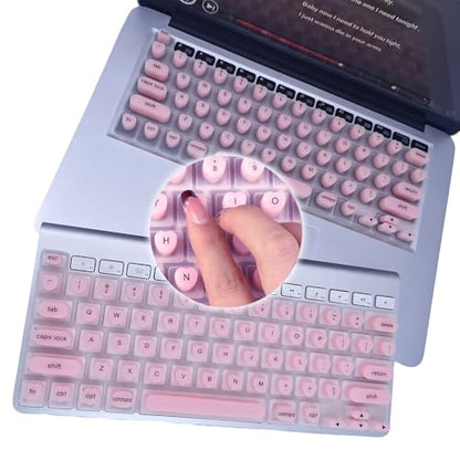 Keyboard Cover for Long Nails Compatible with MacBook Pro 13 inch M2 2023, 2022, 2021 2020 M1 A2338 A2289 A2251&Compatible with MacBook Pro 16 2020 2019 A2141 Touch ID, US ANSI (Pink & Heart) - color: Pink