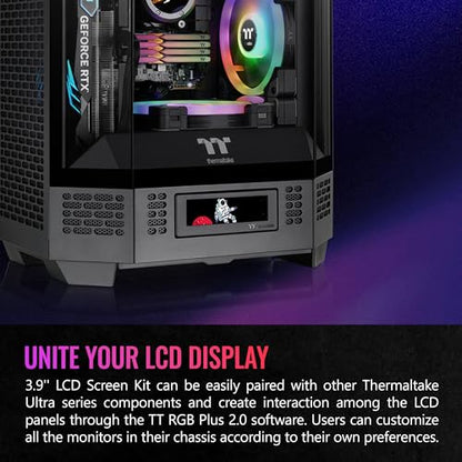 Thermaltake Tower 300/600 Series LCD Panel Kit; 3.9" LCD Display; Supported by Tt RGB Plus 2.0 Software; AC-073-OO1NAN-A1; 3 Year Warranty - color: Black, size: Tower 300 LCD Panel, style: Tower 300