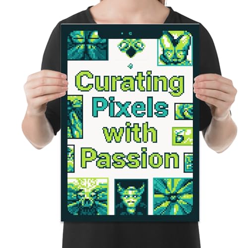 Modern Gallery Wall Decor Poster Print - Curating Pixels with Passion - 13x19 - Techy Digital Art Style