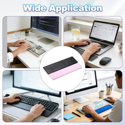 PATIKIL Computer Keyboard Stand with Wrist Rest, Computer Wrist Support Pad, Keyboard Stand Riser Holder Pad for Office Desk Gaming Home, Pink - color: Pink