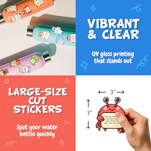 50PCS Emotional Support Animal Stickers by Puraesla– Affirmation Sticker Pack for Adults or Kids Cute Inspirational Buddies for Water Bottles, Laptops, Phones, Positive Quote Vinyl - size: S - 50PCS