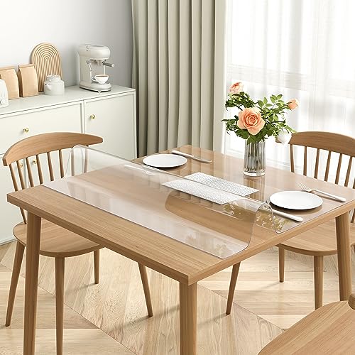 VEVOR Clear PVC Square Tablecloth, 12" x 12", 1.5mm Thick, Waterproof, Stain Resistant, Durable, Desk, Coffee Table, Dining Room Table - size: 12" x 12" (Square)