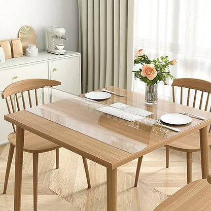 VEVOR Clear PVC Square Tablecloth, 12" x 12", 1.5mm Thick, Waterproof, Stain Resistant, Durable, Desk, Coffee Table, Dining Room Table - size: 12" x 12" (Square)