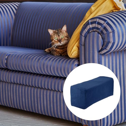 uxcell 2pcs Stretch Armrest Covers for Chairs/Sofas, Couch Arm Covers with Twist Pin, Furniture Protector Slipcovers Navy Blue - color: Navy Blue