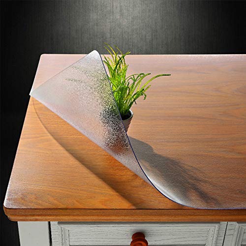 NECAUX Custom 12 x 32 Inch Frosted Desk Cover Protector, 1.5mm Thick Plastic Desk Pad Mat, Table Cover Tablecloth Protector for Office Computer Writing Desk, Side Table, End Table, Night Stand Dresser - color: Frosted 1.5mm, size: 12" x 32"