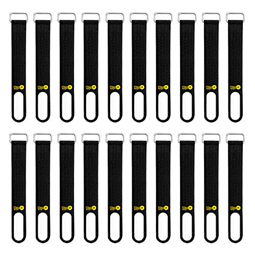 Wrap-It Storage Cinch-Straps, 5-in (20-Pack) Black - Hook and Loop Strap with Write on Label for Easy Cord Identification and Cable Management - color: Black, size: 5" (20 Pack)