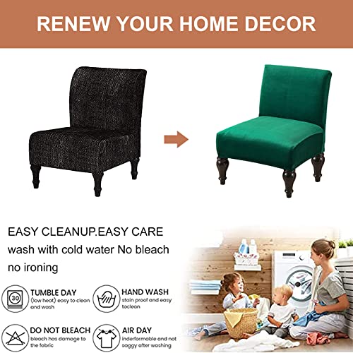 Eco-Ancheng Armless Chair Slipcover Removable Armless Accent Chairs Covers Washable Armless Slipper Chair Slipcover Printed Armless Chair Furniture Protector Covers for Living Dining Room Hotel - color: A25