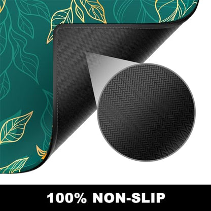 BOSOBO Large Mouse Pad, XXL XL Extended Gaming Mouse Mat, Desk Mat for Office & Home, Long Keyboard Mat, Huge Desktop Full Cover 31.5 x 11.8 Inches, Artistic Luxury Leaves Green - color: Artistic Luxury Leaf Line, size: XL - 31.5 x 11.8 Inches