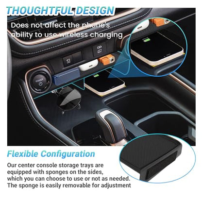 Center Console Organizer Compatible with 2023-2025 2026 Toyota Grand Highlander Interior Accessories, Console Organizer Tray ＆ Dash Holder Storage Box Insert Tray with Sunglasses Holder - size: Dashboard Storage Box 2PC