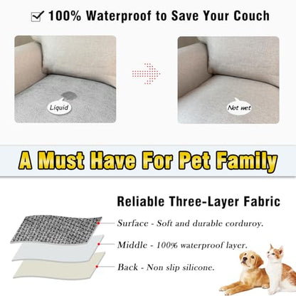 Couch Arm Covers, Sofa Arm Covers, Waterproof Armrest Cover for Sofa, Loveseat, Armchair, Anti-Slip Recliner Arm Cover, Headrest Cover, Arm Chair Covers Set of 2 (Light Gray, 24"×24") - color: Light Gray, size: 24" x 24" - 2 pcs