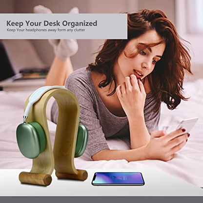 SAMDI Leather Headphone Stand Headset Stand Headphone Holder Universal Gaming Headset Holder - Birch - color: Birch
