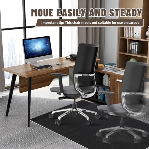 Office Chair Mat - for Hardwood Floors, Large Non-Slip Easy-Clean Floor Protection Blanket (Black, “48 x 36in”). - color: Black, size: 48×36inch