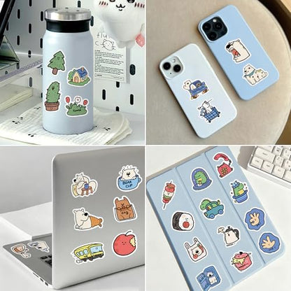 Kawaii Animal Mini Stickers, 100Pcs Cute Cartoon Vinyl Waterproof Stickers for Laptop Water Bottle Journals Scrapbooks Gifts for Adults - style: Mini Animal Stickers