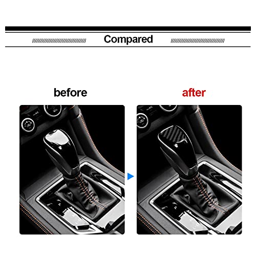 AIRSPEED Car Gear Shift Knob Head Cover Sticker Carbon Fiber Interior Trim for Subaru Impreza 2017-2023 Crosstrek 2018-2023 Accessories (Black) - color: Knob Head Cover-Black