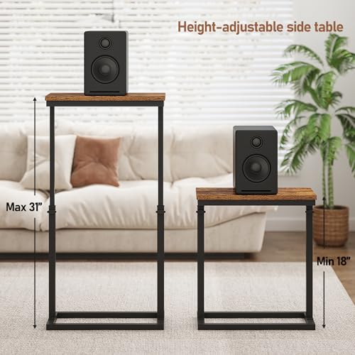 TUTOTAK End Table, Side Table, Tall Couch Table, Sofa Table, Living Room, Bed Room, Brown TB01BB083 - color: Brown, size: 1 Pack, style: Ordinary