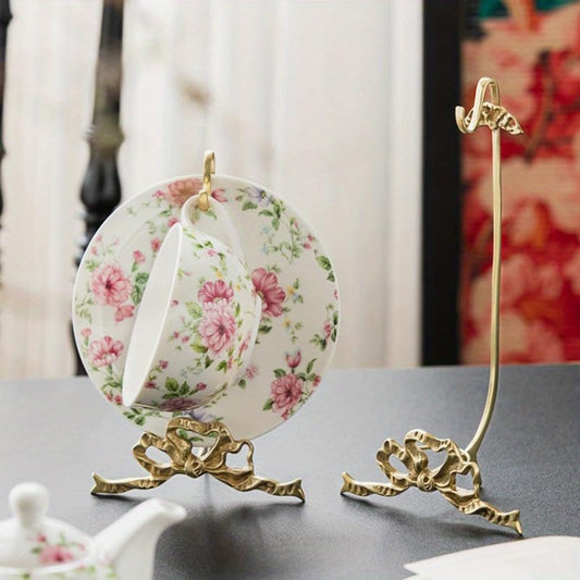 1 Mug Hooks, Brass Material, Classic Durability, countertop Teacup Display Stand, Vintage Coffee Mug Storage Stand, for Restaurants, cafes and Kitchens, Home Decor, Home Storage。 (Large) - size: Large