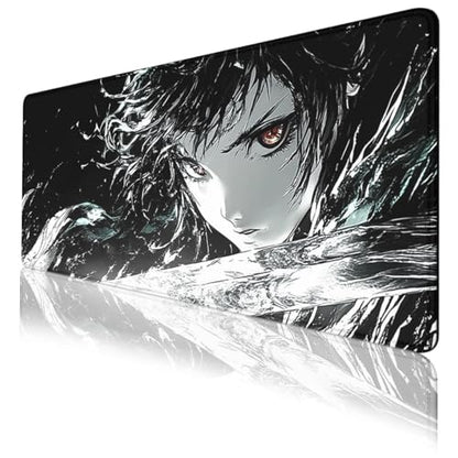 Dark Fantasy Gaming Mouse Pad Red Eyes Art Gaming Mouse Mat with Stitched Edges,Non-Slip Waterproof Rubber Base Office Computer Keyboard Laptop 31.5"x11.8" - color: Dark Fantasy, size: 31.5L x 11.8W inches