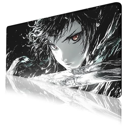 Dark Fantasy Gaming Mouse Pad Red Eyes Art Gaming Mouse Mat with Stitched Edges,Non-Slip Waterproof Rubber Base Office Computer Keyboard Laptop 31.5"x11.8" - color: Dark Fantasy, size: 31.5L x 11.8W inches