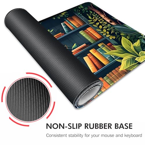 Galdas Gaming Mouse Pad XXL XL Large Long Extended Big Mousepad Non-Slip Rubber Keyboard Mouse Pad with Stitched Edges for Laptop Home Office (31.5x11.8x0.08 Inch) -Books - color: Books