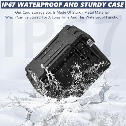 Graded Card Case - IP67 Waterproof Storage Box for 40+ CSG, BGS, SGC, Top Loaders Graded Sports Trading Cards - size: M (holds 40+ Graded Cards--waterproof)