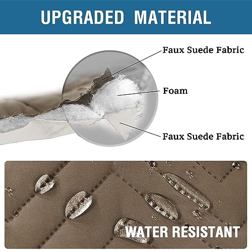 H.VERSAILTEX Armrest Covers for Sofa Water Resistant Couch Arm Covers Remote Control Holder Sofa Armrest Organizer for Magazine, Tablet, Phone, iPad(Set of 2, Taupe/Beige) - color: Double Diamond-taupe/Beige