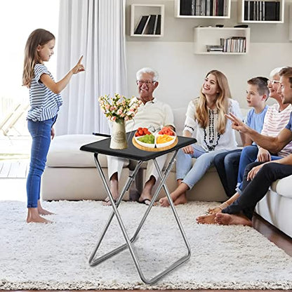 Garden 4 you Folding TV Tray Table,TV Dinner Table with Sturdy MDF Top,Eating Trays for Living Room with No Assembly Required, 15 x 18.9 x 26 in(Black,1PC) - color: Black, size: 1pc