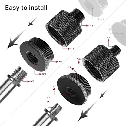 IXTECH Mic Stand Adapter Set 8 pieces Metal Microphone Stand Screw Thread Adapter 5/8 Female to 3/8 Male 3/8 Female to 5/8 Male 5/8 Female to 1/4 Male 1/4 Female to 5/8 Male Tripod Adapter - color: 7 ADAPTER
