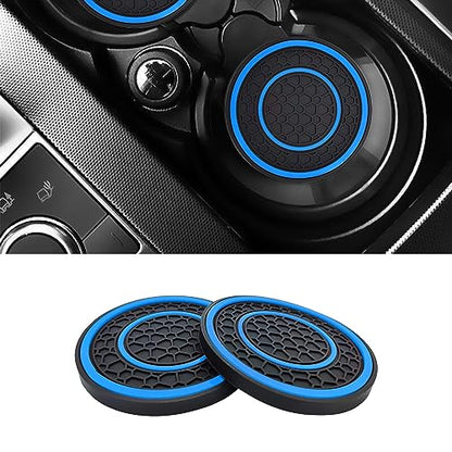 2 PCS Car Cup Holder Coaster,Car Coasters Cup Mats,2.75 Inch Universal Car Cup Coasters,Non-Slip Anti Dust Mats Cup Holder Insert Coaster, Suitable for Most Car Interior (Blue) - color: Blue