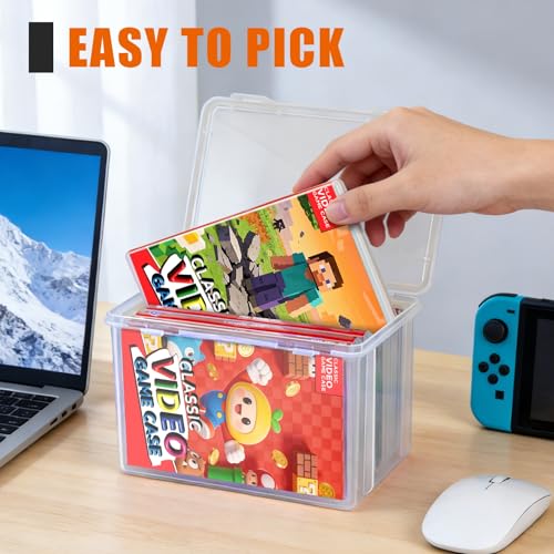 tutata Plastic Video Game Holder, Game Disc Storage Box Compatible with Switch Game Holder - Clear