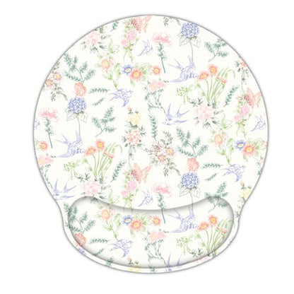 RICHEN Ergonomic Mouse Pad with Wrist Support,Non-Slip Rubber Base for Computer Laptop & Mac,Lightweight Rest for Home,Office & Travel (Flowers Swallows) - color: Flowers Swallows
