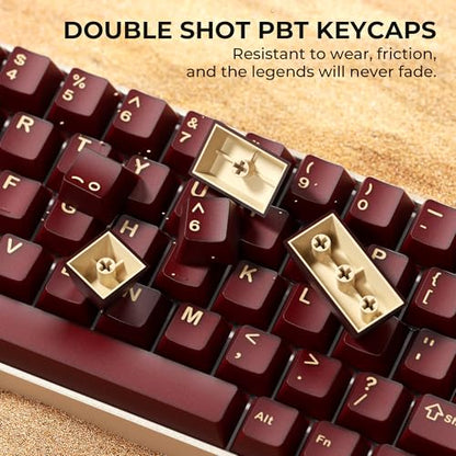 GMKWTL XVX Red Keycaps, Double Shot PBT Keycap Set 75 Percent, Cherry Profile Keyboard Keycaps Compatibility with ANSI Layout MX Switches Mechanical Keyboard - color: Red