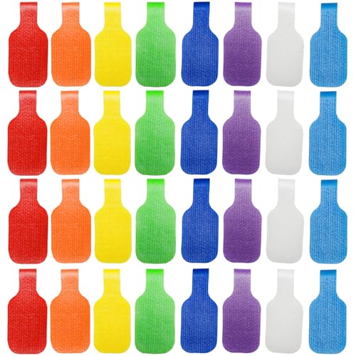 32 Pcs Cable Labels, Write On Cord Labels Tags for Electronics, Wire Markers Electrical, Reusable Large Size Plastic Label for Charging Cords Management and Identification (8 Colors)
