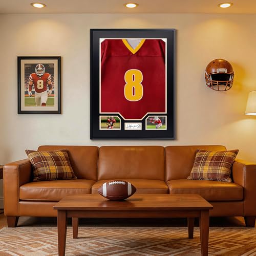 Aluminum Jersey Display Frame Case Large Shadow Box Jersey Frame with Photo Slots 98% UV Protection Clear Acrylic for Football, Hockey, Basketball, Baseball Shirt Ideal Gift for Sports Fans - color: Jersey Frame 8