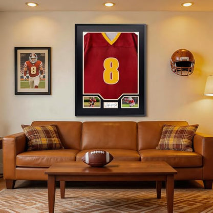Aluminum Jersey Display Frame Case Large Shadow Box Jersey Frame with Photo Slots 98% UV Protection Clear Acrylic for Football, Hockey, Basketball, Baseball Shirt Ideal Gift for Sports Fans - color: Jersey Frame 8