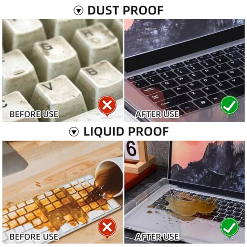 Veemoon 15.6inch Laptop Acrylic Keyboard Cover Anti-Cat Laptop Keyboard Cover Clear Mechanical Keyboard Dust Cover Computer Transparent Waterproof Protector Case for Home School Office
