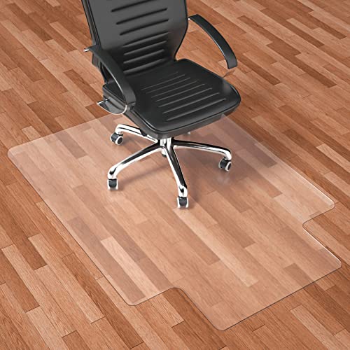 Naturehydro Office Chair Mat for Hardwood Floor, 48" x 36" Desk Chair Mat, Easy Glide Rolling Floor Mat for Office Chair, BPA and Phthalates Free (with Lip) - color: For Hard Floor, size: 36'' x 48'' with Lip