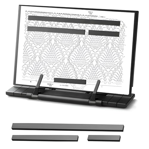 Knitting Pattern Holder with 4 Replacement Black Magnets, Knitting Chart Keeper Cross Stitch Pattern Holder for Crochet, Cross Stitch Supplies & Accessories, 11.22" Lx7.28 W - size: 11.22" L x 7.28" W