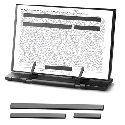 Knitting Pattern Holder with 4 Replacement Black Magnets, Knitting Chart Keeper Cross Stitch Pattern Holder for Crochet, Cross Stitch Supplies & Accessories, 11.22" Lx7.28 W - size: 11.22" L x 7.28" W