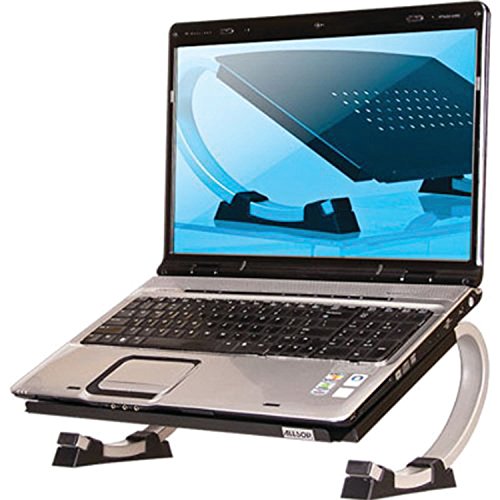 Allsop Redmond Adjustable Laptop Stand, Vented Curved Sturdy Metal Ergonomic Riser, Black (ASP30498) - style: Laptop Stand