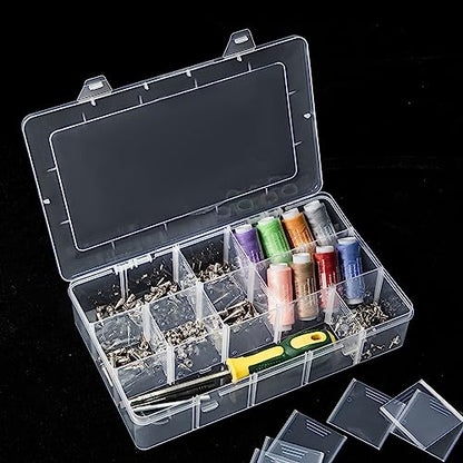 Gospire 2PCS 15 Large Grids Clear Plastic Jewelry Box Organizer Storage Container with Removable Dividers - color: Clear-15 Grids*2
