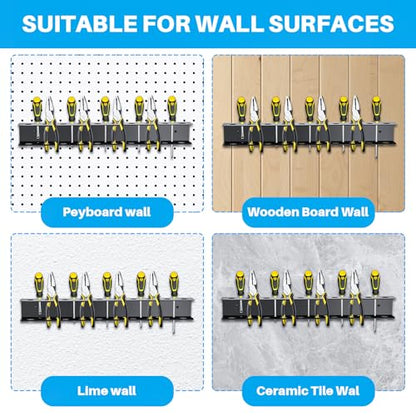 TSUMAZRURE Screwdriver Wall Rack, Screw Driver Holder and Screwdriver Rack, Tool Organizer Rack with Screw Driver Holders Organizers, Wall Mounted Tool Rack for Garage Tool Storage Rack (black)